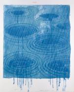 David Hockney. Rain From The Weather Series, 1973. Lithograph And Screenprint, 39 x 30 1/2 in, Edition: 98. © David Hockney / Gemini G.E.L.