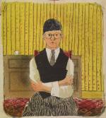 David Hockney. Self Portrait, 1954. Lithograph in Five Colours, 11 1/2 x 10 1/4 in. Edition: 5 (approximately) © David Hockney.