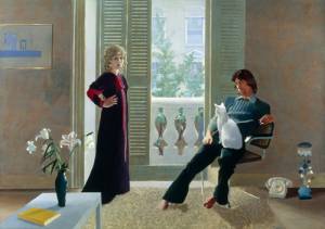 David Hockney. <em>Mr and Mrs Clark and Percy</em>, 1970-71. Copyright: Tate. Presented by the Friends of the Tate Gallery, 1971 Copyright David Hockney.