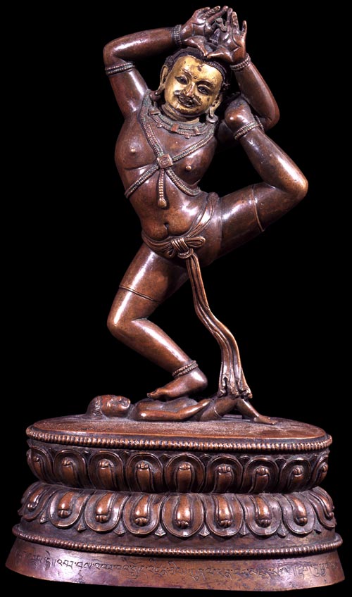 <strong><em>Jalanadhara</em></strong>, Tibet, ca. 16th century. Metalwork with pigment 9 ¼ x 5 ¾ x 3 ¾ in. Rubin Museum of Art, C2003.13.4 (HAR 65218)