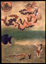 <strong><em>Ghantapa with Consort</em></strong>, Tibet, 19th century. Mineral pigments on cloth 21 x 15 ¼ in. Rubin Museum of Art, F1996.29.5 (HAR 514)