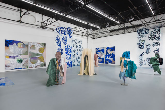 Donna Huanca. SCAR CYMBALS, 2016. Installation view. Commissioned by Zabludowicz Collection. Courtesy the artist and Peres Projects. Photograph: Thierry Bal.