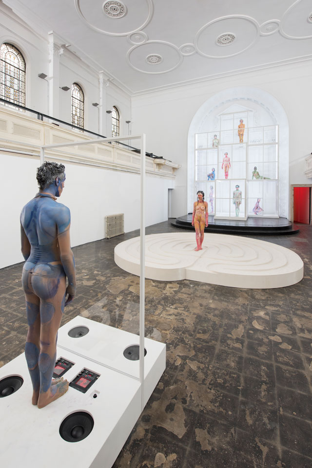 Donna Huanca. SCAR CYMBALS, 2016. Performance view. Commissioned by Zabludowicz Collection. Courtesy the artist and Peres Projects. Photograph: Thierry Bal.