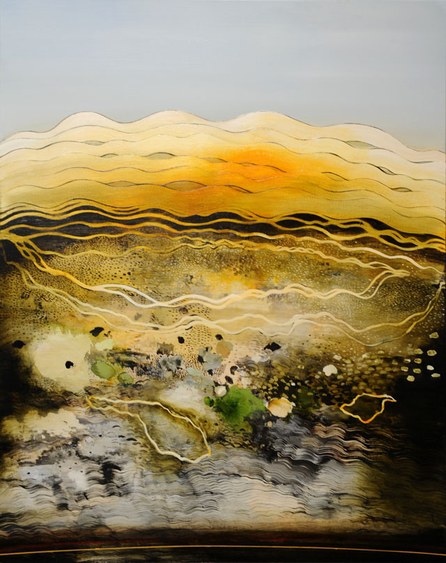 Philip Hunter. Geosphere no.3, 2015. Oil on linen, 153 x 122.5 cm. Copyright the artist. Courtesy Sophie Gannon Gallery.