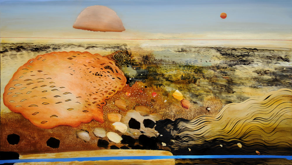 Philip Hunter. Shallow Aquifer, 2016. Oil on linen, 122 x 213 cm. Copyright the artist. Courtesy Sophie Gannon Gallery.