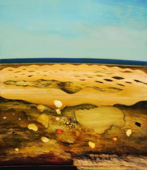 Philip Hunter. Geobloom no.3, 2016. Oil on linen, 122 x 107 cm. Copyright the artist. Courtesy Sophie Gannon Gallery.
