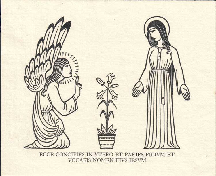 Philip Hagreen, Annunciation, no date. Collection of Ditchling Museum of Art + Craft.