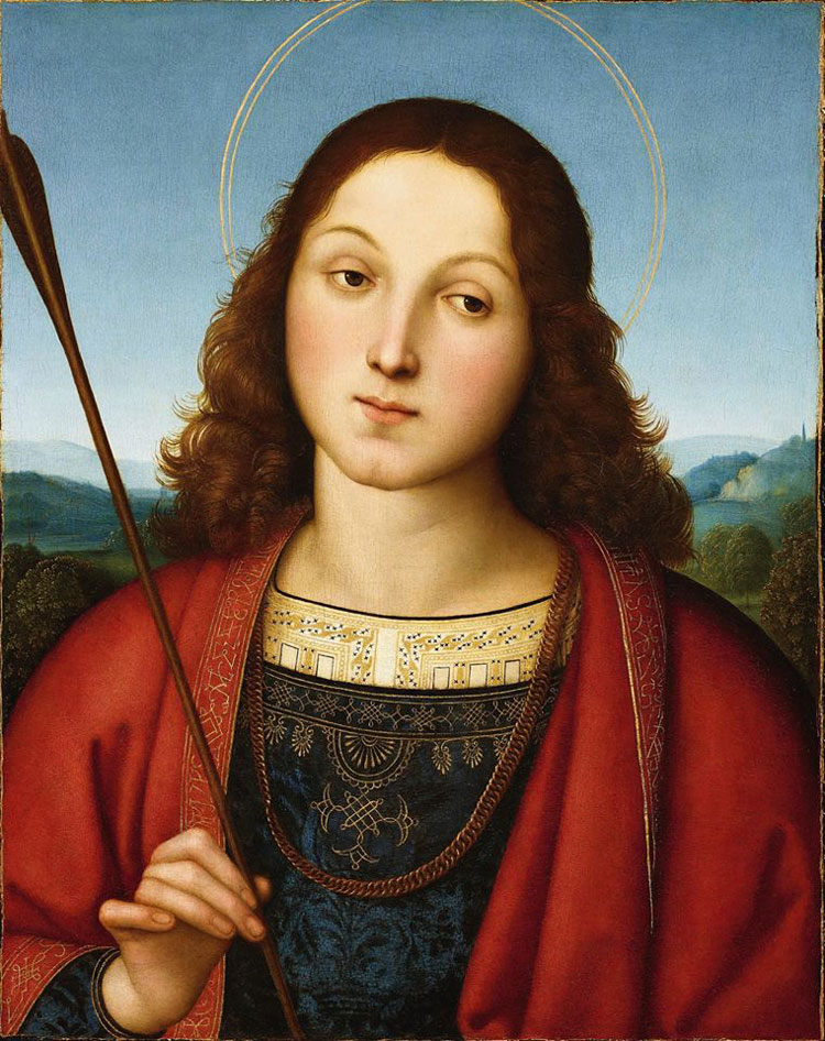 Raphael. St Sebastian, 1502-3. Oil on wood. Accademia Carrara, Bergamo.
