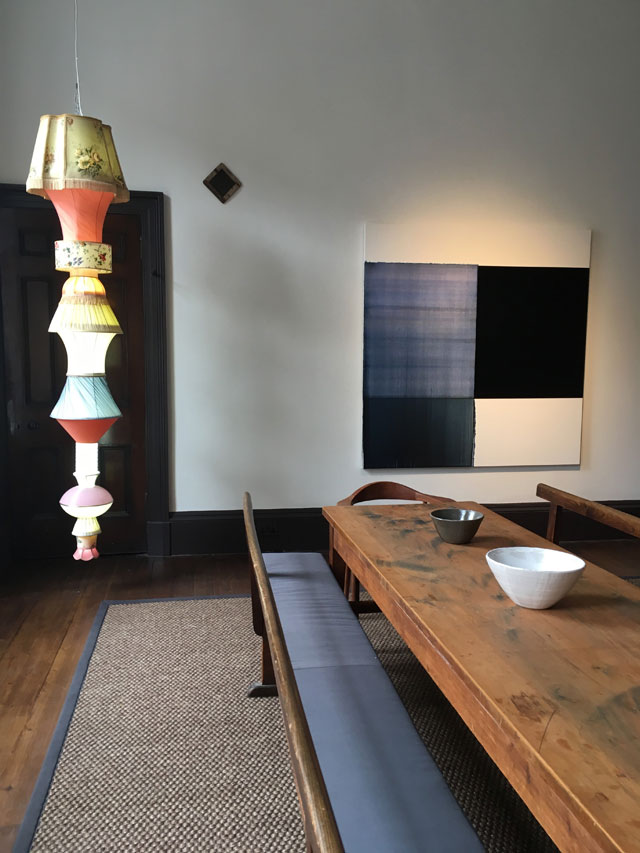 Installation view. Ingleby Feasting Table with Andrew Miller's Maybelle and Callum Innes painting. Photograph: Veronica Simpson.