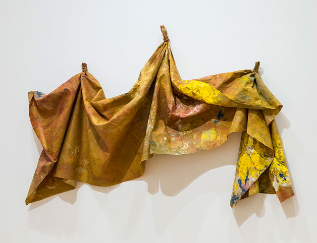 Sam Gilliam. After Micro W #2, 1982. Acrylic on polyester, 114.3 x 172 x 22.9 cm. Private collection, Europe.