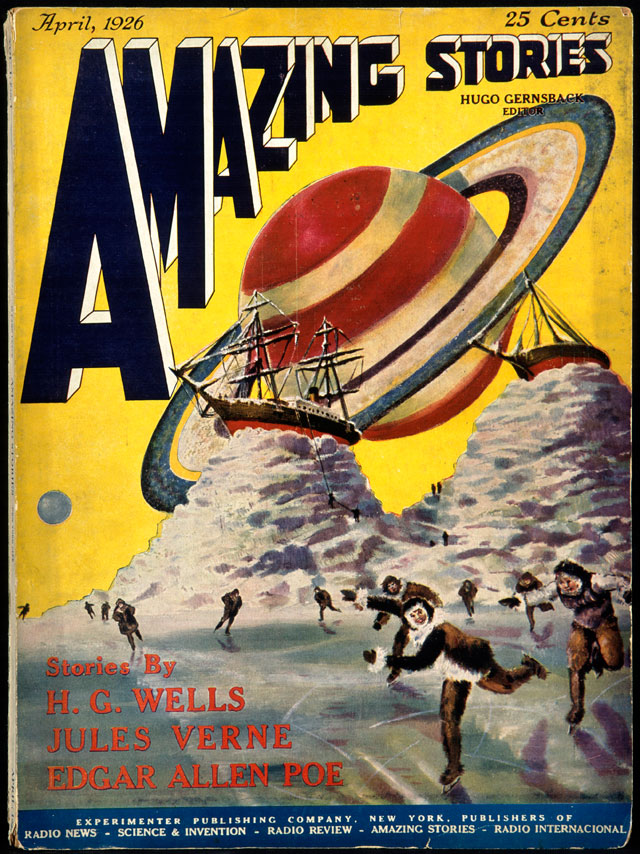 Magazine cover, Amazing Stories (April 1926) #1, Agence Martienne, Courtesy coll. Maison d'Ailleurs / Agence Martienne.