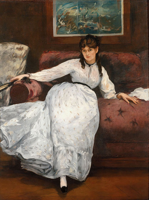 Édouard Manet. Repose, c1871. Oil on canvas, 148 x 113 cm. Museum of Art, Rhode Island School of Design, Providence
Bequest of Mrs. Edith Stuyvesant Vanderbilt Gerry.