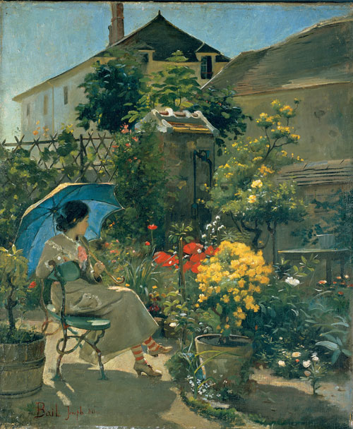 Joseph Bail. The Artist's Sister in her Garden, 1880. Oil on canvas, 55 x 46 cm. Mus