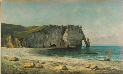 Gustave Courbet, <em>The Sea-Arch at Etretat</em>, 1869. Oil on canvas, 79 x 128 cm. The Trustees of the Barber Institute of Fine Arts, The University of Birmingham. Photo The Barber Institute of Fine Arts, The University of Birmingham.