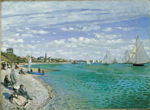 Claude Monet, <em>The Regatta at Sainte-Adresse</em>, 1867. Oil on canvas, 75.2 x 101.6 cm. The Metropolitan Museum of Art, Bequest of William Church Osborn, 1951 (51.30.4). Photo © 1980 The Metropolitan Museum of Art.