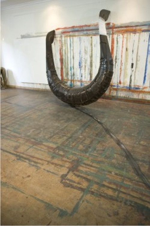 G R Iranna. Dragged Boat, 2008. Mixed Media Installation. Courtesy of the artist.