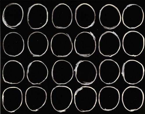 24 Circles on Black, 1993. Alexander Liberman papers, Archives of American art, Smithsonian Institution.