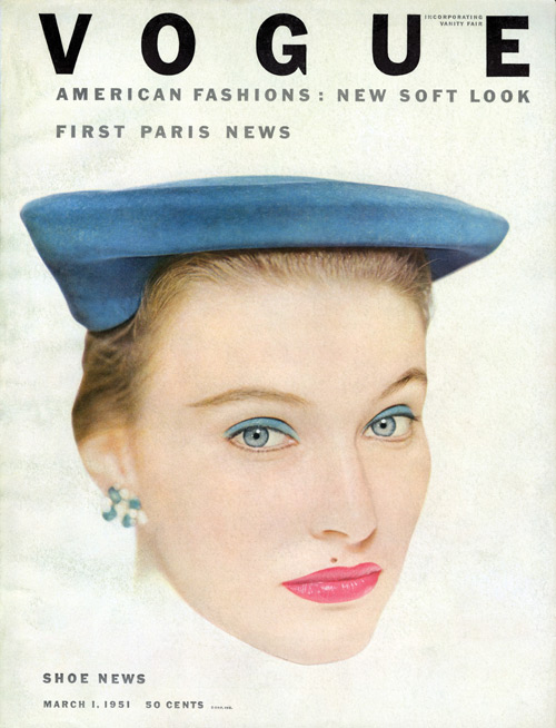 Vogue cover, 1951, Photograph: Erwin Blumenfeld. Vogue © Conde Nast Publications.