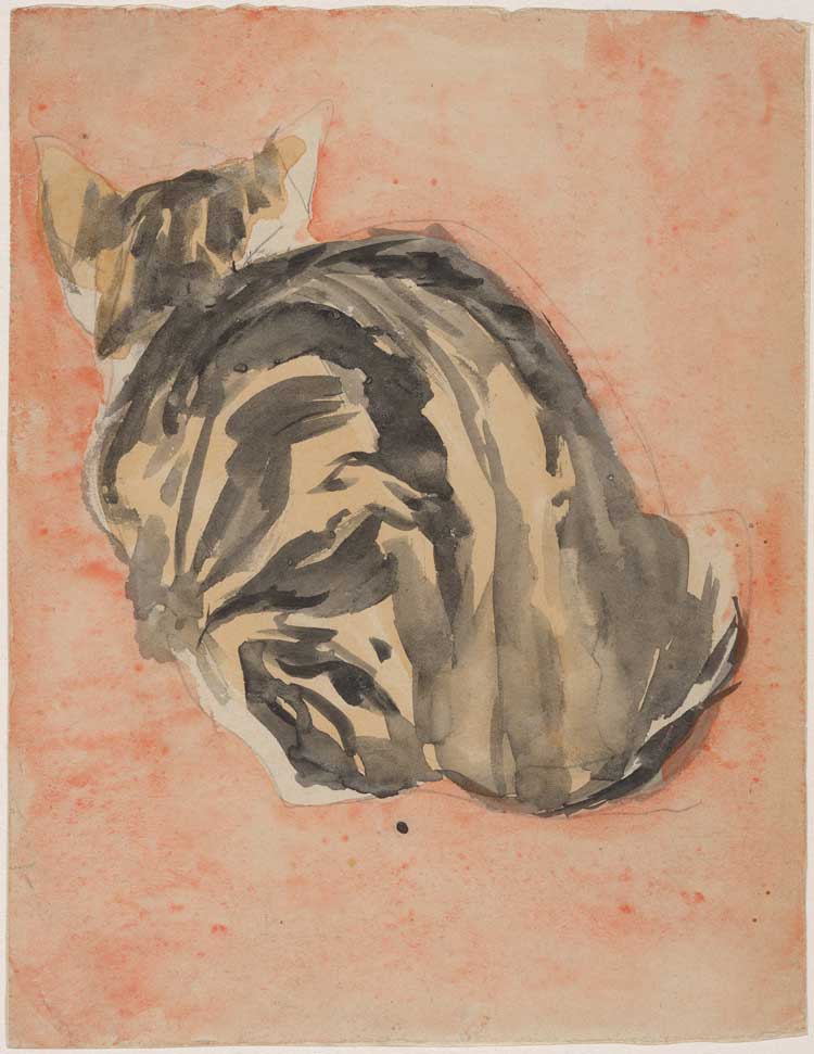 Gwen John, Seated tortoiseshell cat. By permission of Amgueddfa Cymru - Museum Wales.