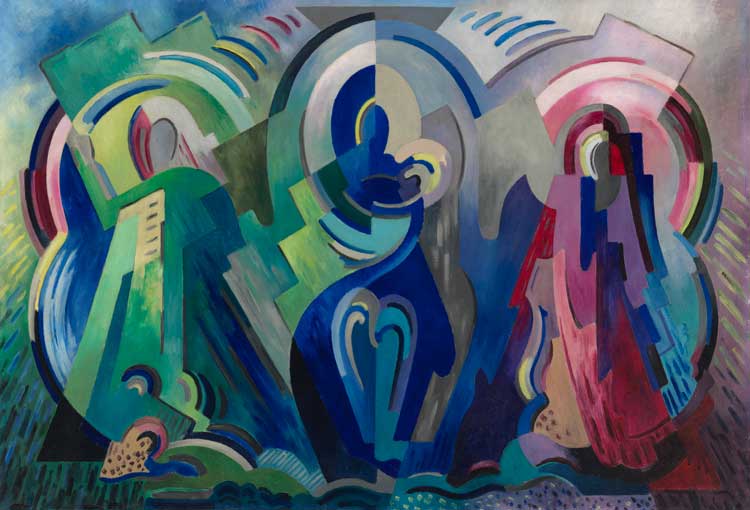 Mainie Jellett. The Virgin of Éire, 1940s. Oil on canvas, 64 x 92 cm. Photo, National Gallery of Ireland.