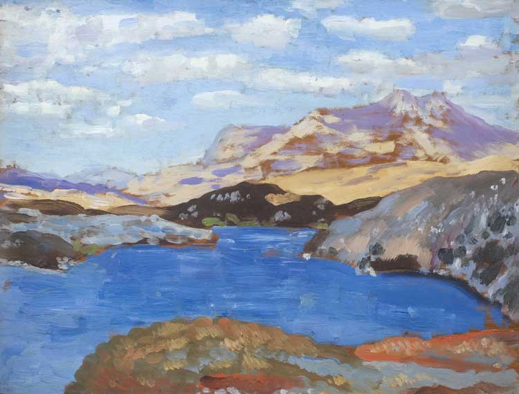 Augustus John, The Arenig Fach, c1911. Oil on panel, 30.5 x 40.6 cm (12 x 16 in). © The Estate of Augustus John, courtesy of Piano Nobile, London.