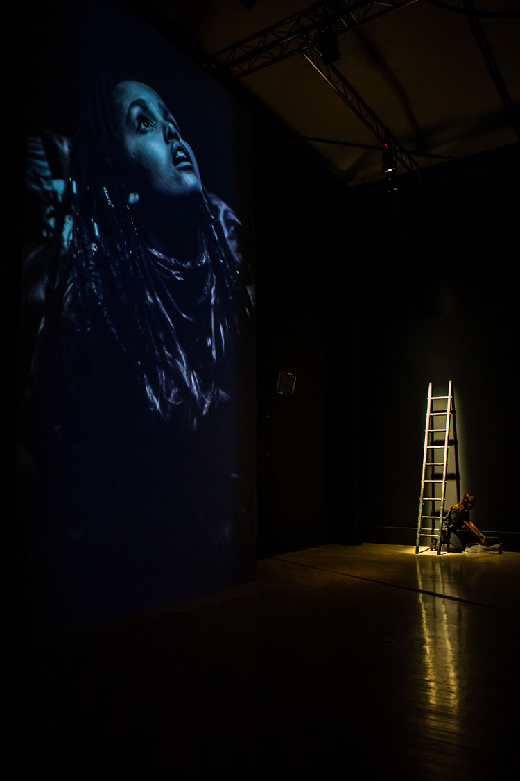 Jesse Jones, The Tower, installation view, Talbot Rice Gallery, University of Edinburgh, 2023. Courtesy the artist and Talbot Rice Gallery. Photo: Sally Jubb.