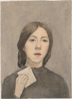 Gwen John. Self-Portrait with a letter, c1907-9. Pencil and watercolour. Musée Rodin.