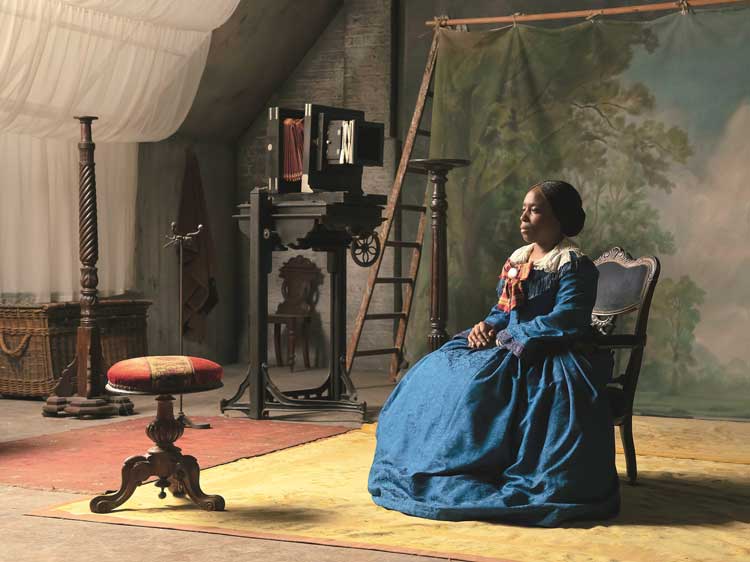 Isaac Julien. The Lady of the Lake (Lessons of the Hour), 2019. Framed photograph on gloss inkjet paper mounted on aluminium, framed: 160 x 213.3 cm (63 x 84 in). © Isaac Julien. 
Courtesy the artist and Victoria Miro.