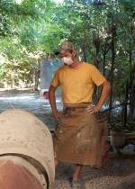 Adam Jeppesen in his studio, Villa Ruiz, Argentina. Photo: Charlotte Haslund.