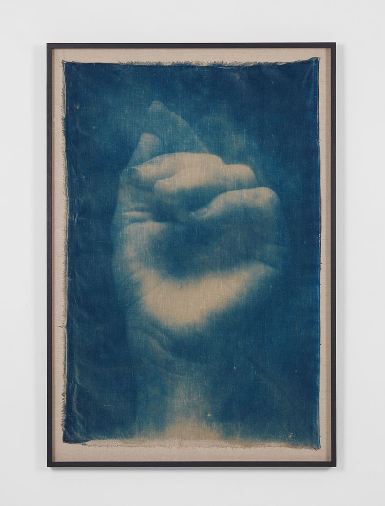 Adam Jeppesen. Work no. 126, 2018. Cyanotype on linen, 120 x 83.5 cm. © the artist.