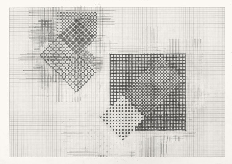 Tess Jaray: Thinking on Paper. Drawings from 1960-2000, pencil and graph paper. Image courtesy the artist.