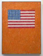 Jasper Johns, Flag on Orange Field, 1957. Installation view. Photo: Jill Spalding.