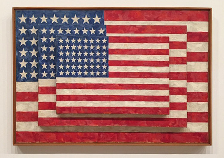 Jasper Johns, Three Flags, 1958. Installation view. Photo: Jill Spalding.