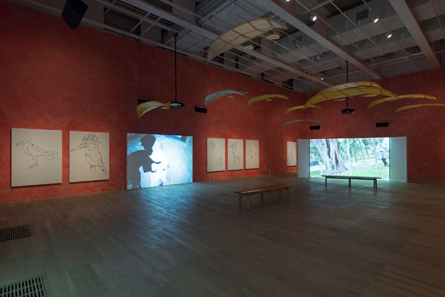 Joan Jonas, Tate Modern, installation view. © Tate Photograph: Seraphina Neville.