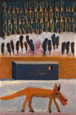 Andrzej Jackowski. <em>Vigilant Fox</em>, 2009. Oil on canvas, 83 x 55 cm. Courtesy Purdy Hicks Gallery.