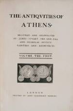 James Stuart and Nicholas Revett. <em>Antiquities of Athens</em>, volume 1. London: John Haberkorn, 1762. Open to title page. Courtesy of the Library, The Bard Graduate Centre for Studies in the Decorative Arts, Design and Culture, New York