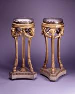 Pair of gilt tripod stands, Shugboroguh, c. 1760s. Gilt wood, gilt brass surround, marble inserts. Courtesy of Shugborough, The Anson Collection (The National Trust)