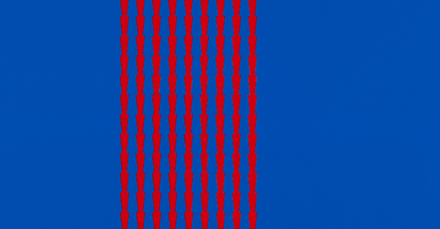 Tess Jaray. Thorns 5, 2014. Work on panel, 24 x 46 cm. Photograph: Sam Roberts. © the artist.