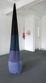 Clare Jarrett. Drip, 2016. Hanging, clothing, stuffing and wire, 200 x 60 cm.