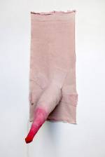 Clare Jarrett. Untitled, 2016. Tinted cotton duck, stuffing and stitching 60 x 24 x 45 cm (selected for Marmite Prize V, 2016).