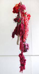 Clare Jarrett. Everyone is here, 2015. Clothing, cable ties and stuffing, 200 x 35 cm.