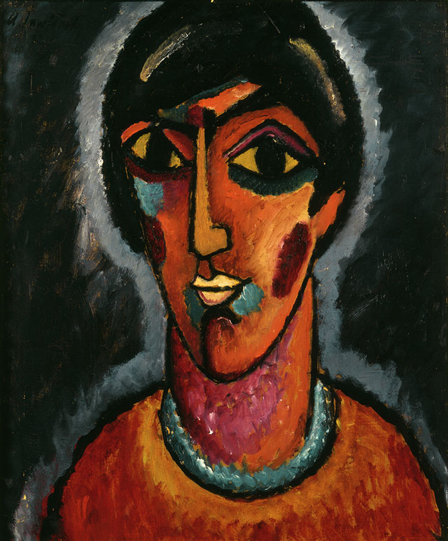 Alexei Jawlensky. Byzantine Woman, 1913. Oil on cardboard. Centre Pompidou, Paris. Musée national d’art moderne/Centre de création industrielle. © 2016 Artists Rights Society (ARS), New York for Alexei Jawlensky.