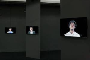 Joana Hadjithomas and Khalil Joreige. La Rumeur du monde, 2014. Installation video, 23 écrans, 100 hauts parleurs,  38 films HD, durées variables. Photograph : Villa Arson - J. Brasille. Courtesy des artistes et galeries In Situ Fabienne Leclerc (Paris), CRG (New York), The Third Line (Dubai).