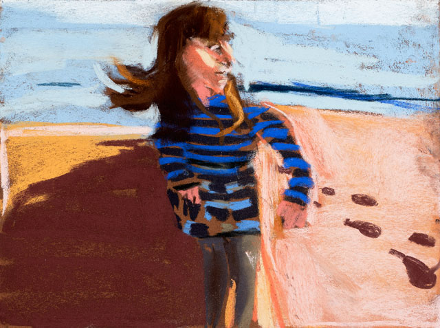 Chantal Joffe. Esme in St Leonards, 2015. Pastel on paper board, 30 x 40 cm (11 3/4 x 15 3/4 in). Courtesy the artist and Victoria Miro, London. © Chantal Joffe.