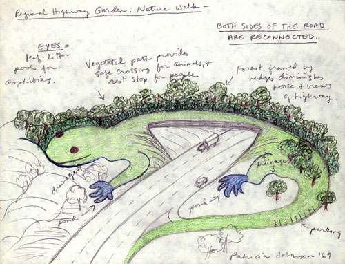 Patricia Johanson. Regional Highway Garden – Nature Walk, 1969. 43.18 x 58.42 cm.