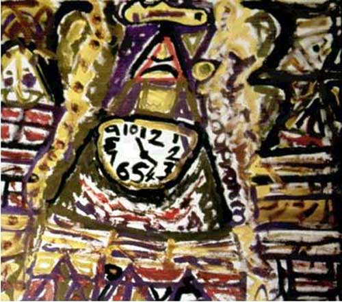 John the Painter, Shandon (detail — Clock), 1999, Acrylic on canvas, 87 x 98 cm