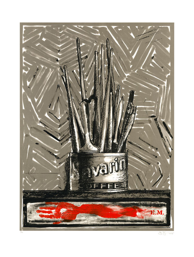 Jasper Johns. Savarin, 1981. Lithograph, 50 x 38 in (127 x 96.5 cm). Private collection.
Art © Jasper Johns and ULAE/Licensed by VAGA, New Yok, NY. Published by Universal Limited Art Editions.