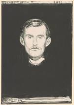 Edvard Munch. Self-Portrait, 1895. Lithograph, 17 7/8 x 12 3/8 in (45.5 x 31.5 cm). Munch Museum.