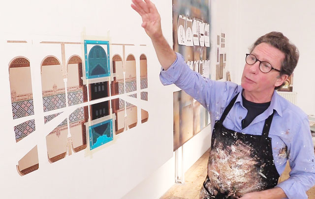 Ben Johnson working on Patio de los Arrayanes in his west London studio, September 2015. Photograph: Martin Kennedy.