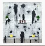 Rashid Johnson. Good King, 2013, mirrored tile, black soap, wax, shea butter, plants, vinyl, 426.7 x 426.7 x 35.6 cm. © Rashid Johnson. Courtesy the artist and Hauser & Wirth. Photograph: Martin Parsekian.
